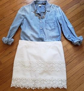 NWT J. Crew Lace Detaio Embellished Skirt
